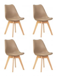 Стул обеденный ДОБРИН ДЖЕРРЙ СОФТ (ножки светлый бук, цвет сиденья бежевый (ГР-03)) 4 шт / DOBRIN JERRY SOFT (GR-03))