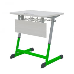 Парта одноместная регулируемая по высоте НОМАД 600х500 (рост 3-7) Зеленый/Серый / NOMAD