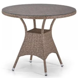 Плетеный стол T197AT-W56-D90 Light Brown Плетеный стол T197AT-W56-D90 Light Brown
