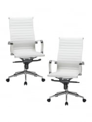 Офисное кресло для руководителей ДОБРИН CЛАРК (белый) 2 шт / DOBRIN CLARK