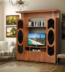 Набор мебели для гостиной Грация 8.2 МДФ матовый Итальянский орех/Кедр