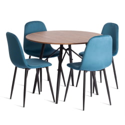 Стул для кухни BREEZE (mod. 4724) Велюр/металл , 44 х 53 х 87 см, Dark turquoise (темно-бирюзовый) HLR62 / черный
