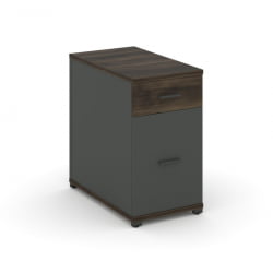 Тумба опорная/приставная с ящиком и распашным фасадом CОНCЕПТ CН.ТГО-005 Б/В Дуб Мали Антрацит / CONCEPT CN.TGO-005 B/W