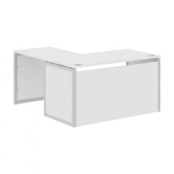 Угловой компьютерный стол КСТЕН-КП КСКПCТ 1415Х Р Белый Серый / XTEN-QP XQPCT 1415H R