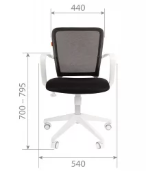 Кресло для оператора CХАИРМАН 698 белый пластик (вхите) Оранжевое / CHAIRMAN (white)