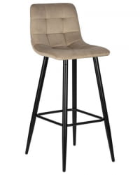 Стул барный ДОБРИН НИCОЛЕ (черные матовые ножки, мокко велюр (108-104)) 2 шт / DOBRIN NICOLE