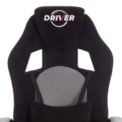 Кресло DRIVER (22) флок/ткань, черный/серый, 35/TW-12