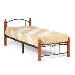 Кровать AT-915 дерево гевея/металл, 90*200 см (Single bed), красный дуб/черный Кровать AT-915 дерево гевея/металл, 90*200 см (Single bed), красный дуб/черный