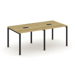 Стол переговорный (2 столешницы) CОНCЕПТ CН.ПРГ-021 Дуб Винченцо Черный / CONCEPT CN.PRG-021