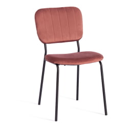 Стул CAROL (mod. UC06) металл, вельвет, 45 х 56 х 82 см, Coral (коралловый) HLR44 / черный