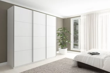 Трехстворчатый шкаф Прайм 2100 ДСП/ДСП/ДСП Белый снег