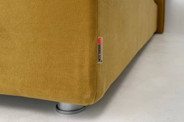 Кровать 1.6 Альба с основанием ЗО.КМ1.6-15 медовый (велюр) / ZO.KM1.6-15