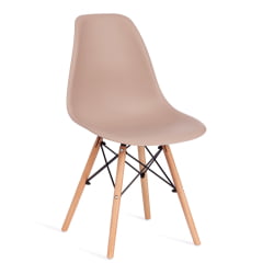 Стул CINDY (EAMES) (mod. 001) дерево бук/металл/сиденье пластик, 51x46x82см, бежевый / beige