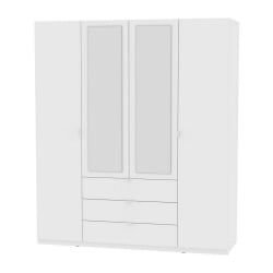 Шкаф распашный R-198х180х45-3-TR-M(Белый)