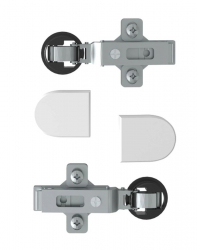 Комплект петель с заглушками для стеклянных дверей EDIS ESH-2 Алюминий