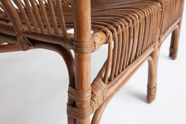 Комплект ( диван + 2 кресла + стол со стеклом ) /с подушками/ ротанг, кр:61х67х78,5см, дв:108х66х78,5см, ст:D60х56,5см, coco brown (коричневый кокос)