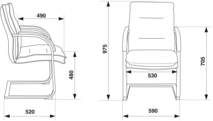 Кресло для посетителя Бюрократ T-9927SL-LOW-V
