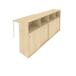 Рабочая станция с опорным шкафом-купе Метал Сйстем Б.РС-СШК-4.1 Акация/Белый / Metal System