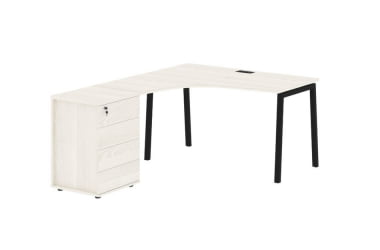 Стол эргономичный с тумбой (левый) EDIS ELCET 1318 L ЯсеньТраун Черный