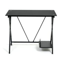 Стеклянный компьютерный стол GD-01 Black (черный)