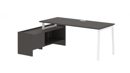 Стол с тумбой ЕДИС ЕЛCТ 19814 Мокко Белый / EDIS ELCT