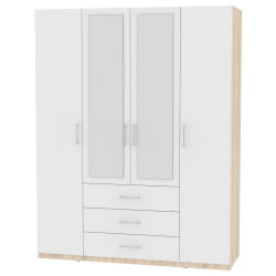 Шкаф распашный R-230х180х45-3-M(ДСС-Белый)