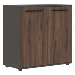 Шкаф с глухими малыми дверьми ЕДИС ЕЛCС 85.1 Дуб Денвер темный Черный Мокко / EDIS ELCS