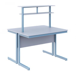 Стол лабораторный островной для спец. кабинетов Голубой/Серый