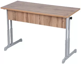 Парта двухместная с прямыми углами (рост 3-7) Серый/Металл Серый