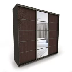 Шкаф-купе 3-х дверный Акцент-Квадро КВ 2400х600 Венге/Бронза