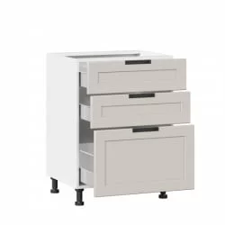 Тумба кухонная 600 с 3 ящиками (4) Джамис ЛД 296.140.000.093 Белый Кашмир