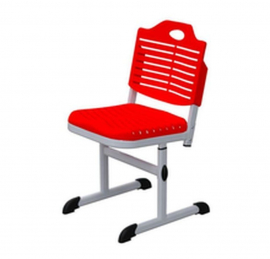 Ученический стул пластиковый (рост 3-5) Красный/Каркас серый