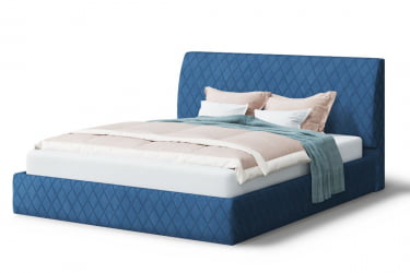 Кровать Хилтон, 2000кс1600 мм, синий / 2000x1600