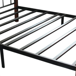 Кровать AT-808 дерево гевея/металл, 160*200 см (Queen bed), красный дуб/черный