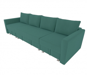 Диван угловой Фиеста Трансформер П- побразный с подлокоткиками (Berhouse) Цвет фасада: Азур Велюто 44; Тип: Левый/правый; Материал фасада: Металл/Велюр