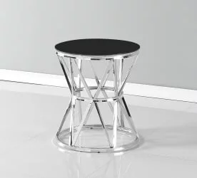 Журнальный стол ВИВА 50кс50 Серебро (стекло черное) / 50x50