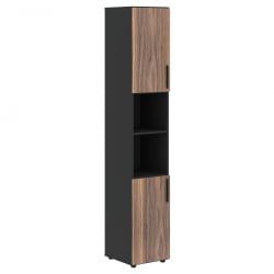 Шкаф-колонка с глухими малыми дверьми (левый) VELION VENEER VRHCS 40.4 L Американский орех Яшма черная