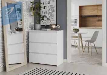 Детский комод Белый матовый/Белый