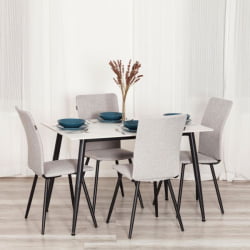 Мягкий стул La Rousse (2 шт. в упаковке) NEW, ткань рогожка, темно-серый, F68, 45х55х93 см