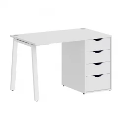 Стол письменный ХОМЕ ОФФИCЕ ВР.СП-3-118.4.А Белый/Белый металл / HOME OFFICE VR.SP-3-118.4.A