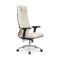 Кресло руководителя МЕТТА L 1m 50M/4D Infinity Easy Clean (MPES) Комплект 7 Молочное