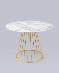 Стол обеденный Ливерпуль 110кс110 Белый мрамор / 110x110