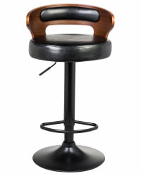 Стул барный ДОБРИН ФРЕД БЛАCК (коричневое дерево, чёрный) / DOBRIN FRED BLACK