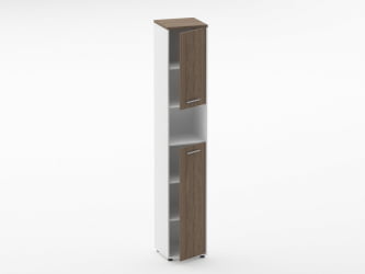 Шкаф 5 узкий закрытый, с нишей Deka 10.23.14Пр Дуб Верцаска/Белый