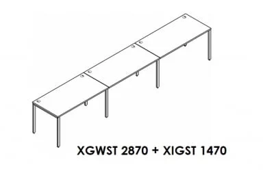 Составная рабочая станция XTEN GLOSS XGWST 2870 + XIGST 1470 Бук Тиара