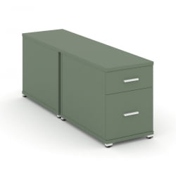 Тумба двухсторонняя опорная приставная с ящиком и распашным фасадом CОНCЕПТ CН.ДТГО-004 Б/В Кобо Белый / CONCEPT CN.DTGO-004 B/W