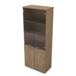 Шкаф высокий со стеклом GLOSS LINE 9НШ.005.12 Teakwood Шкаф высокий со стеклом GLOSS LINE 9НШ.005.12 Teakwood
