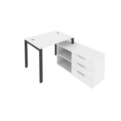 Рабочая станция на П-образном м/к с опорной тумбой правая Metal System БП.РС-СТС-2.1 Пр Белый/Антрацит