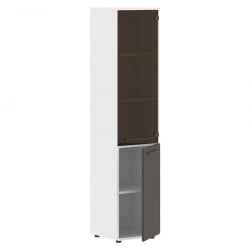 Шкаф-колонка комбинированная правая ЕДИС ЕХCС 42.2 Р Мокко Мокко Белый / EDIS EHCS R