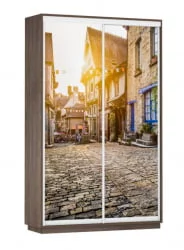 Шкаф-купе двухдверный Экспресс Дуо 1400х2400х Улица/Венге / 1400х2400h